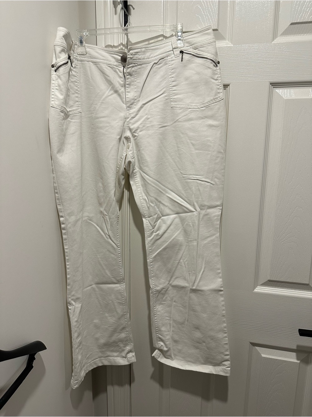 White Straight-Leg Pants